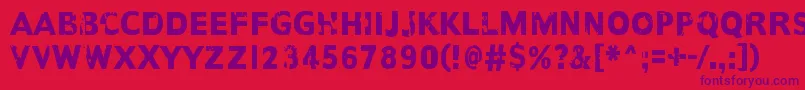 AnotherNameFor Font – Purple Fonts on Red Background