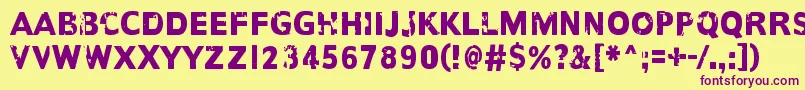 AnotherNameFor Font – Purple Fonts on Yellow Background