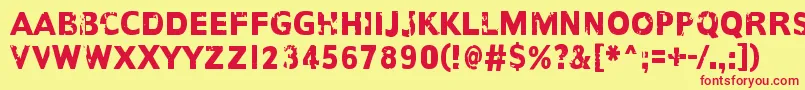 Шрифт AnotherNameFor – красные шрифты на жёлтом фоне