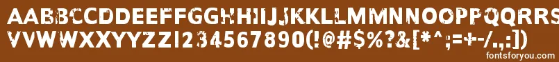 Шрифт AnotherNameFor – белые шрифты на коричневом фоне