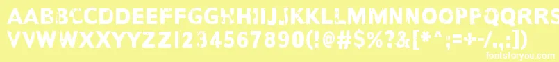 AnotherNameFor-Schriftart – Weiße Schriften auf gelbem Hintergrund