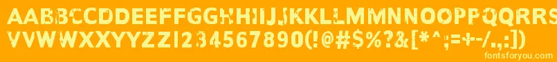 フォントAnotherNameFor – オレンジの背景に黄色の文字