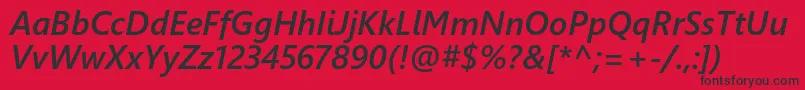 Weblysleekuisbi Font – Black Fonts on Red Background