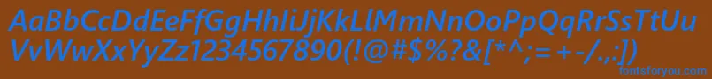 Weblysleekuisbi Font – Blue Fonts on Brown Background