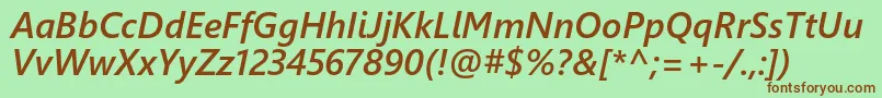 Weblysleekuisbi Font – Brown Fonts on Green Background