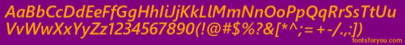 Шрифт Weblysleekuisbi – оранжевые шрифты на фиолетовом фоне