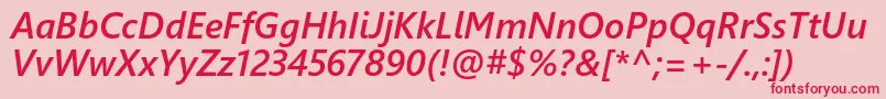 Weblysleekuisbi Font – Red Fonts on Pink Background