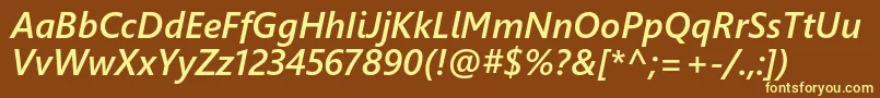 Weblysleekuisbi Font – Yellow Fonts on Brown Background
