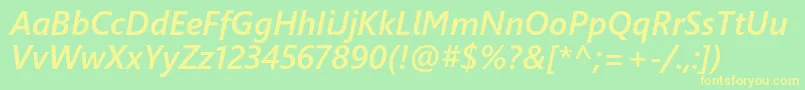 Weblysleekuisbi Font – Yellow Fonts on Green Background