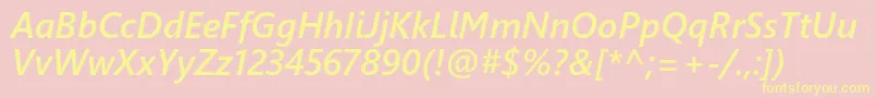 Weblysleekuisbi Font – Yellow Fonts on Pink Background