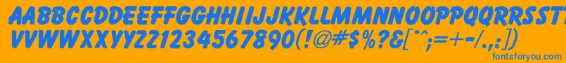 フォントBalloonExtraBold – オレンジの背景に青い文字