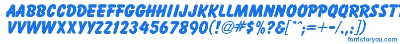 フォントBalloonExtraBold – 白い背景に青い文字