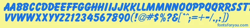 BalloonExtraBold Font – Blue Fonts on Yellow Background