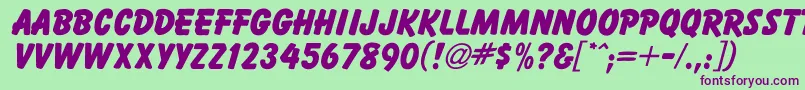 BalloonExtraBold Font – Purple Fonts on Green Background