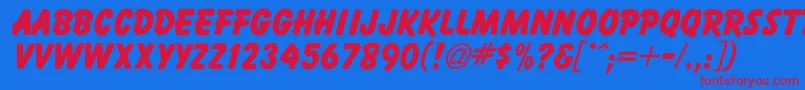 BalloonExtraBold-Schriftart – Rote Schriften auf blauem Hintergrund