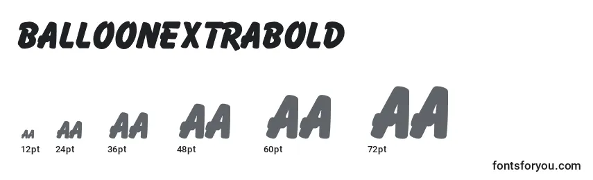 BalloonExtraBold Font Sizes
