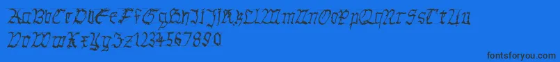 フォントGothichanddirty – 黒い文字の青い背景
