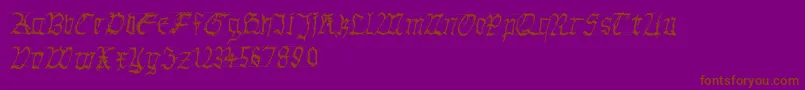 フォントGothichanddirty – 紫色の背景に茶色のフォント