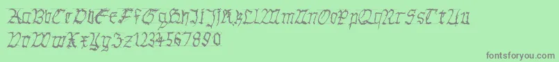 Gothichanddirty Font – Gray Fonts on Green Background