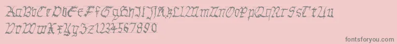Gothichanddirty Font – Gray Fonts on Pink Background