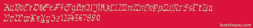 Gothichanddirty Font – Green Fonts on Red Background