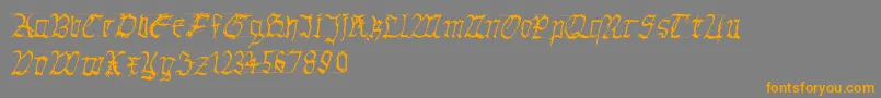 Gothichanddirty Font – Orange Fonts on Gray Background