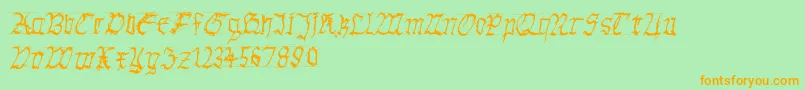 Gothichanddirty Font – Orange Fonts on Green Background