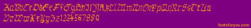 Police Gothichanddirty – polices orange sur fond violet