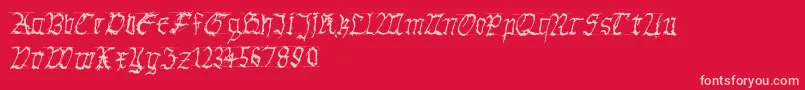 Gothichanddirty Font – Pink Fonts on Red Background