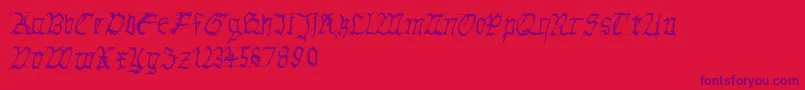 Gothichanddirty Font – Purple Fonts on Red Background