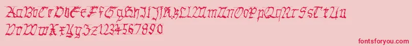 Gothichanddirty Font – Red Fonts on Pink Background