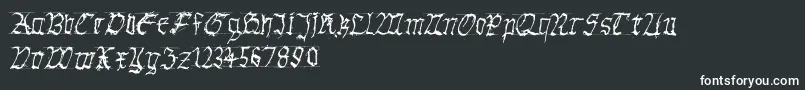 Gothichanddirty-fontti – valkoiset fontit mustalla taustalla