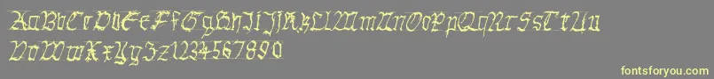 Gothichanddirty Font – Yellow Fonts on Gray Background