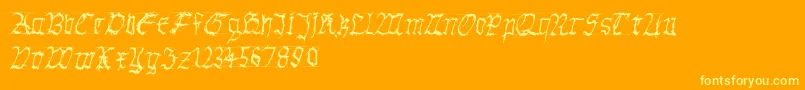 Gothichanddirty Font – Yellow Fonts on Orange Background