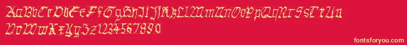 Gothichanddirty Font – Yellow Fonts on Red Background