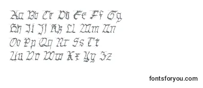 Überblick über die Schriftart Gothichanddirty