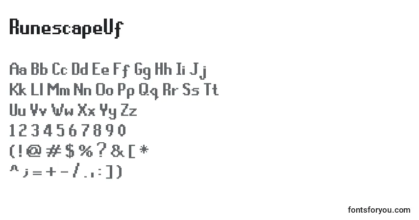 Шрифт RunescapeUf – алфавит, цифры, специальные символы