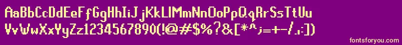 フォントRunescapeUf – 紫の背景に黄色のフォント
