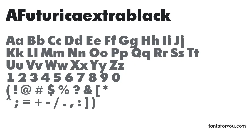 Schriftart AFuturicaextrablack – Alphabet, Zahlen, spezielle Symbole