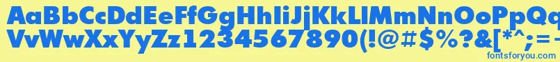 AFuturicaextrablack Font – Blue Fonts on Yellow Background