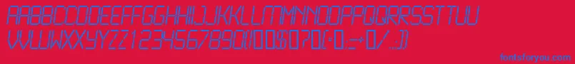 Lcd2l-Schriftart – Blaue Schriften auf rotem Hintergrund
