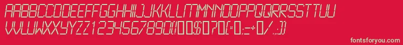 Lcd2l Font – Green Fonts on Red Background