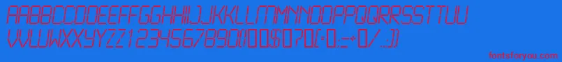 Lcd2l Font – Red Fonts on Blue Background