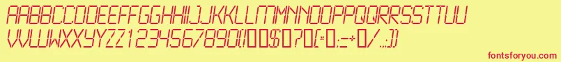 Lcd2l Font – Red Fonts on Yellow Background