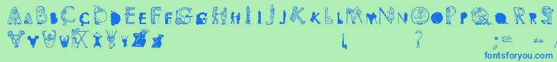 Viok Font – Blue Fonts on Green Background