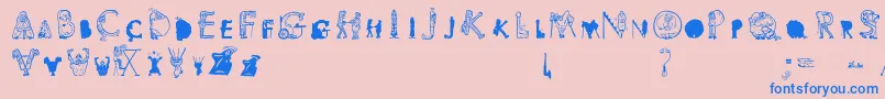 Viok Font – Blue Fonts on Pink Background