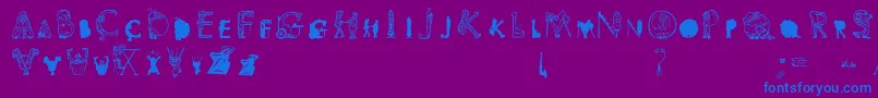 Viok Font – Blue Fonts on Purple Background