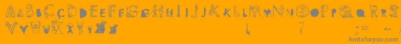 Viok-Schriftart – Graue Schriften auf orangefarbenem Hintergrund