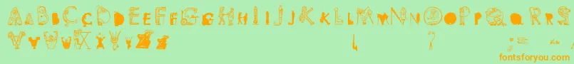 Viok Font – Orange Fonts on Green Background