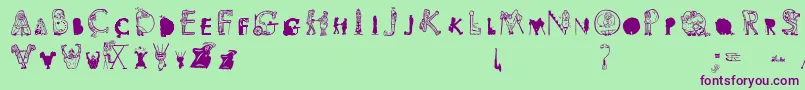 Viok Font – Purple Fonts on Green Background